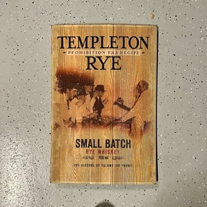 Templeton Rye Whiskey Distressed Wood Bar Sign 24x16 in Man Cave Decor - Picture 1 of 4