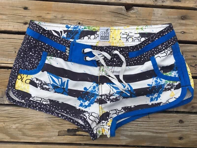 Pantalones Cortos de Natación Volcom Miss Mod Board 100% Poliéster Azul Blanco Talla 3 Para Mujer’s Foto 1 de 4