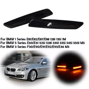 For BMW 1/3/5 Series Dynamic LED Side Marker Fender Indicator Turn Signal Light- - Picture 1 of 7