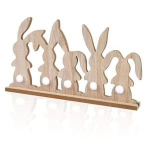 Easter Decorations for the Home, Rustic Farmhouse Wooden Bunny Blocks Tiered - Picture 1 of 8