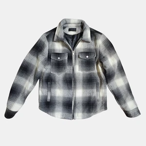 Richie Le Wool Blend Plaid Flannel Full Zip Jacket L Outdoor Streetwear Prep - Picture 1 of 8
