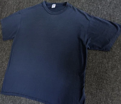 Vintage Russell Athletic Blank T-Shirt Tee Plain Blue XL Made in USA 24.5 x 29 - Image 1 of 4