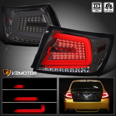 For 2008-2014 Subaru Impreza WRX STI Smoke LED Sequential Bar Tail Lights Lamps - Image 1 of 4