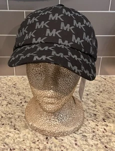 MICHAEL KORS MK Logo Baseball Cap BLACK/GREY Signature MK Logo MSRP $68 NWT - Picture 1 of 5