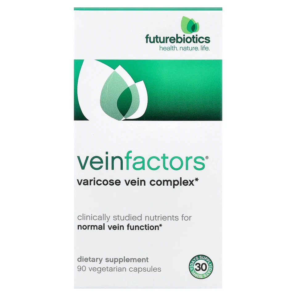 Complejo de venas varicosas FutureBiotics VeinFactors 90 cápsulas vegetales sin lácteos, Foto 1 de 3