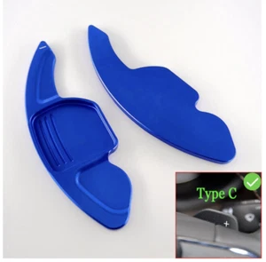 Audi Blue Metal DSG Paddle Shift Extensions (A1 A3 A4 A5 A6 A7 Q3 Q5 Q7 TT R8) - Picture 1 of 2