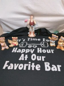 Great Workout Tshirt (Men's M) + VTG Figurine(s) U Pick! (See description) - Picture 1 of 5