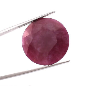 35.2ct 25mm Natural Round Red Ruby Cut Faceted Loose Gemstone For Rings/pendants