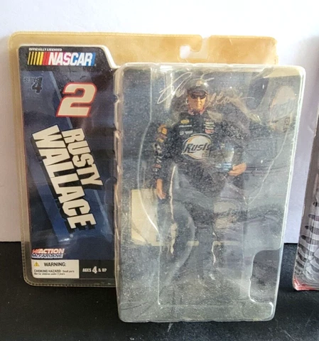 MACFARLANE NASCAR RUSTY WALLACE 2 FIGURINE NIP OLD STOCK - U Cover