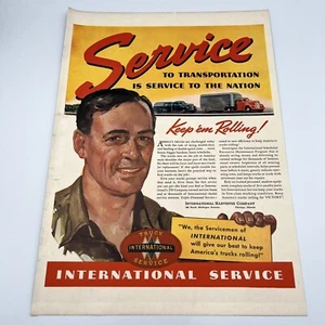 International Harvester Truck Service 1942 Print Ad 10x14" service to the nation - Picture 1 of 2