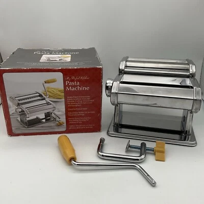 Pasta Maker Machine Stainless Steel Hand Crank Manual Roller Silver - Image 1 of 4