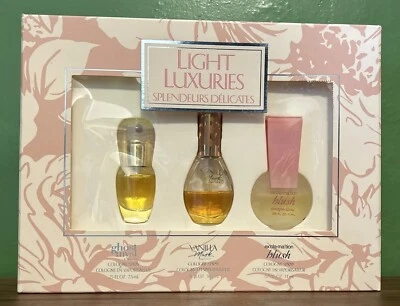 Vtg Coty Light Luxuries Gift Set Ghost Myst Vanilla Musk Exclamation Blush - Image 1 of 4