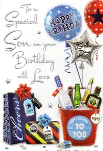SON BIRTHDAY CARD ~ QUALITY CARD BY JONNY JAVELIN ~ SIZE 9" x 6" UK MADE - Picture 1 of 2
