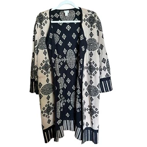 Chicos Cardigan Donna Grande Multicolore Boho Stampa Artistica Maglione Spolverino Aperto - Foto 1 di 8