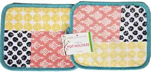 Set di 2 supporti per pentole jumbo stampati uguali, 7"x8", DISEGNI MULTICOLORE, AM - Foto 1 di 5