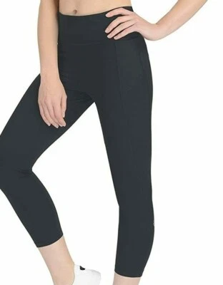 WOMEN'S YOGA PANTS CAPRI WORKOUT LEGGINGS WITH POCKETS,BLACK,SIZE SMALL,NEW - Image 1 of 4