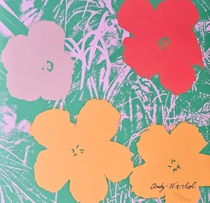 ANDY WARHOL POPPY FLOWERS 1986 HAND NUMBERED 352/2400 LITHOGRAPH POP ART PRINT - Picture 1 of 5