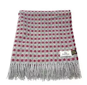 100% Lana Coperta - Made IN UK - Grigio & Rosso Herringbone Quadri - Imagen 1 de 2