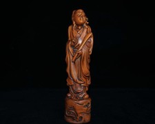 Chinese Natural Boxwood Hand carved Exquisite character  Statue 52026