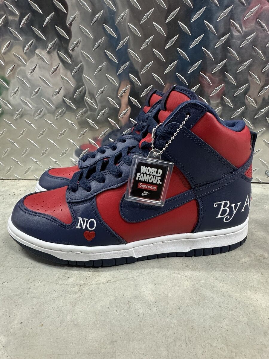 Nike Supreme x Dunk SB High By Any Means - Red Navy for Sale Nike Supreme x Dunk SB High By Any Means - Red Navy for Sale