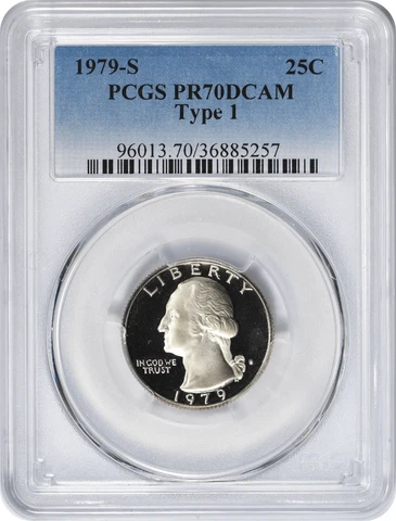 1979-S Washington Quarter Type 1 PR70DCAM PCGS Cover