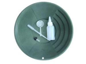 12" Seasoned GREEN Gold Pan & Panning Kit, Snuffer, Magnifier & Vial - Picture 1 of 6