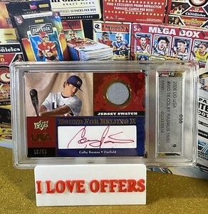 16/50 GOLD 2008 UPPER DECK USA COLBY RASMUS ROUND BEIJING AUTO JERSEY CGS 9 READ - Picture 1 of 7