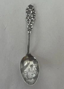 Sterling Silver Atlantic City Boardwalk New Jersey Souvenir Spoon Vintage - Picture 1 of 7