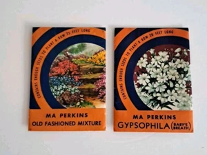 2 Vintage Flower Seed Packet Ma Perkins 1945 Seed Mixture & Gypsophila - Picture 1 of 8