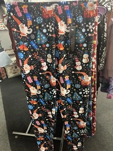 WOMENS CHRISTMAS LEGGINGS - ONE SIZE FITS ALL - NEW MIX - SANTAS/SNOWMEN/GIFTS - Picture 1 of 1