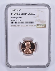 1986-S Lincoln Memorial Cent Prestige Set PF70 UCAM NGC Brown Label - Picture 1 of 5