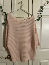 New York Co Women Sweater Size XL Pink Knit Stretch Key Hole Slit Tunic Pullover