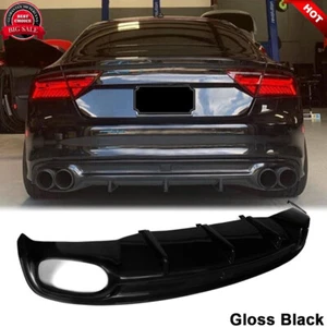 Passend für Audi A7 S-Line S7 2011-2014 Glanz Schwarz Heck Stoßstange Diffusor Lippe Spoiler - Bild 1 von 12