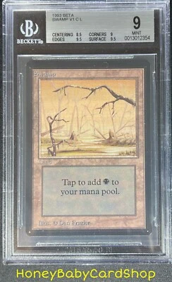 MTG Limited Edition Beta 1993 Swamp (B) BGS 9.0 MINT Old School 93/94 - Image 1 of 4
