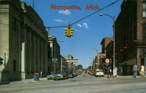Washington Street, Marquette, Michigan Michigan Postkarte - Bild 1 von 2