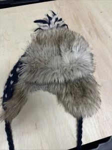 American Eagle Outfitters Kunstfell Trapper Mütze blau Ohrenklappen Unisex Einheitsgröße - Bild 1 von 3