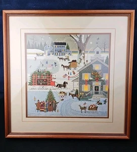 Charles Wysocki 1982 Greenwich Workshop Christmas Signed Numbered COA 24"x24" - Picture 1 of 11
