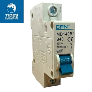 CPN MCB 40 Amp Single Pole Circuit Breaker Type B 40A MD140B - Picture 1 of 2