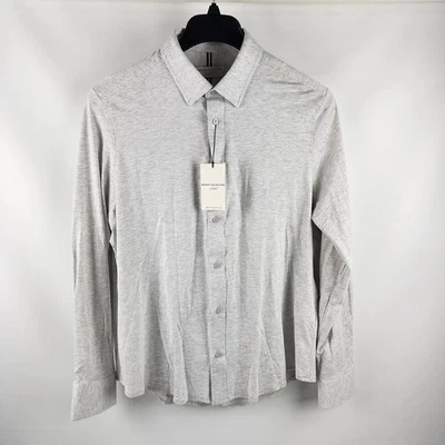 Report Collection Men Large Gray Lux Knit 4-Way Stretch L/S Button Up NWT - Image 1 of 4