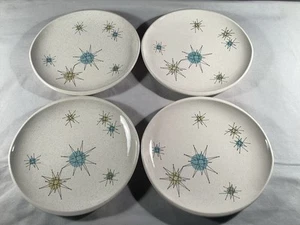 4er Set Franciscan Atomic Starburst 8" Salatteller Gladding McBean Top! - Bild 1 von 4