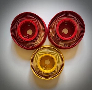 Vintage Carousel Slide Trays, Red and Yellow, 80 Slide Capacity, RARE - Picture 1 of 8