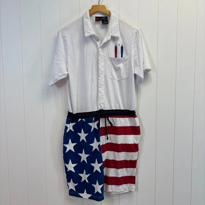 Mono Corto Mad Engine Para Hombres Patriótico EE. UU. Estrellas y Rayas Talla M América Suave Foto 1 de 4