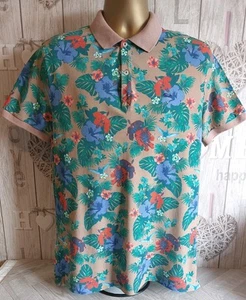 Dario Beltran Men's L/XL SLIM FIT Mediterranean Floral Short Sleeve Polo Shirt - Picture 1 of 11