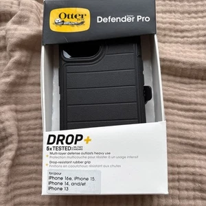 OtterBox iPhone 16e, 15, 14, & 13 Drop+ Defender Series Case - Black Open Box!! - Zdjęcie 1 z 7