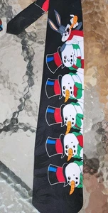 De colección 1995 Bugs Bunny Looney Tunes Manía Navidad Seda Cuello Corbata Muñeco de Nieve - Imagen 1 de 3
