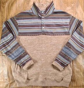 Hooey Maglione Uomo Med Maglia Finto Scatto Multicolore Azteco Misto Cotone - Foto 1 di 11