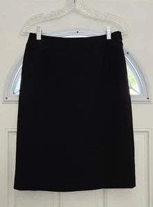 Talbots Skirt Petite Women 8 Black Classic Pencil Straight Business Lined Slits - Picture 1 of 17