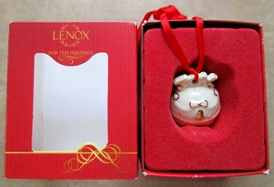 Lenox "Just Jingles" Christmas Tree Bell Ornament - Ivory 22K Gold Trim 2” w/Box - Picture 1 of 5