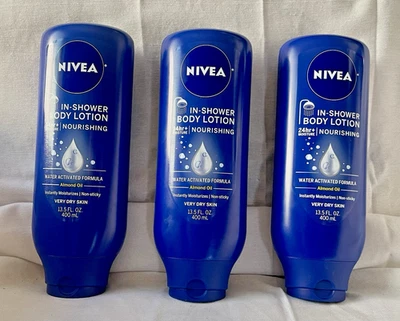 Lot of 3 Nivea Nourishing In Shower Lotion Body Lotion W/ Almond Oil-13.5oz.Each - image 1 of 4