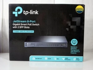 TP Link 8 Port Gigabit Smart POE managed Switch 2x SFP lautlos passiv lüfterlos - Photo 1/3